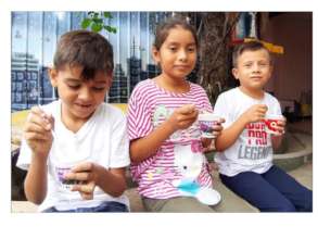 kids with Nutritional Yogurt