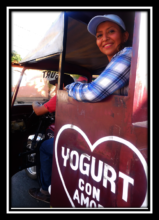 nutrtion promoter takes off in  yogurt motorcycle