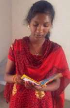 Jasmine with the book she chose