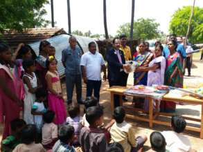 Lions Club donating things to the special school