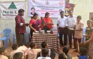 Writing materials donated to children