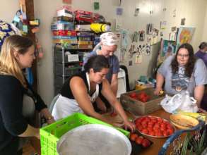 Getting ready for the supper at The Hive
