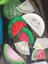 Children's watermelon art