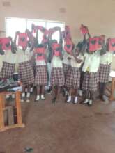 Girls after receiving reusable sanitary pads