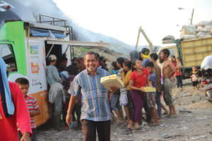 Beneficiaries in scavenger village of Indonesia