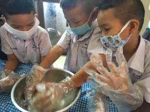 Cooking at afterschool Coconut Club