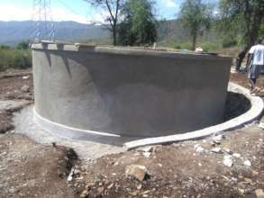 The first (of two) water tanks
