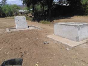 A newly completed water point and wash basin