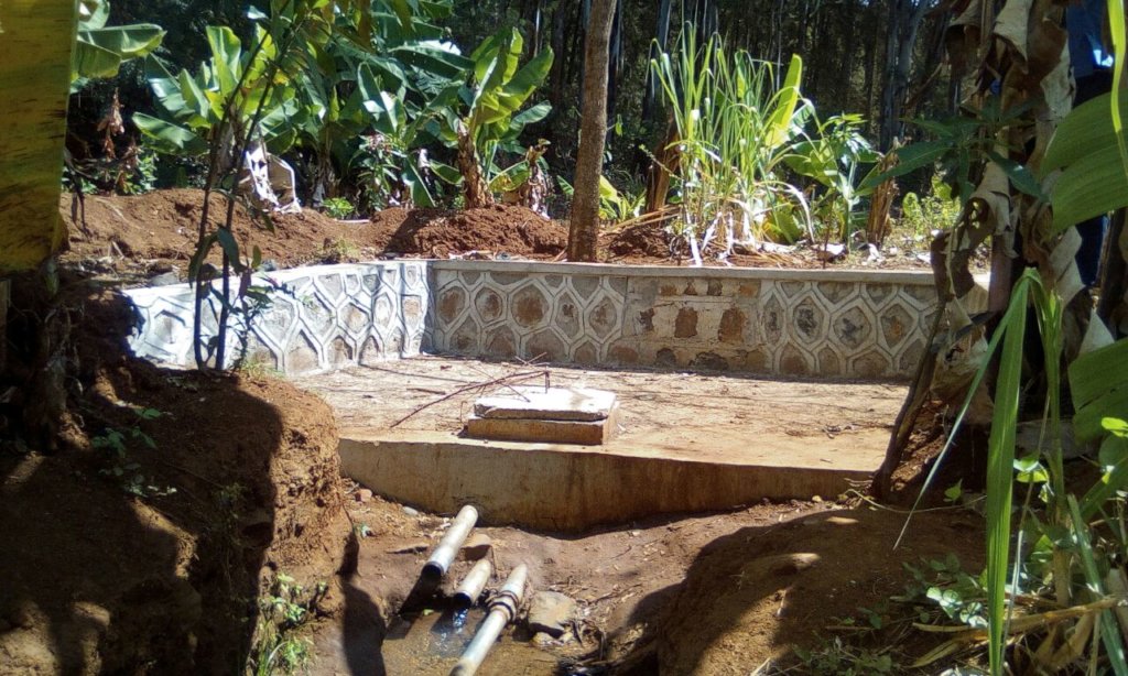 Evidence of one of the two capped springs