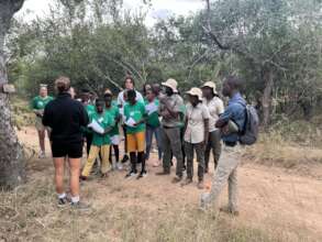Students during the bush walk with Kutullo