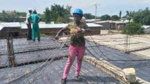 November -- Woman worker preparing the slab