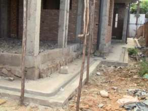 Walkway that was cemented.