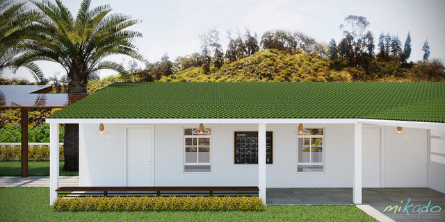 Architectural rendering of model apartment