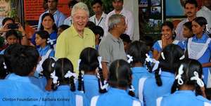 President Clinton visits school served in Jaipur