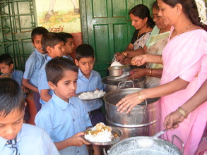 Hot nutritious meals being served