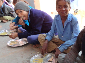 Enjoying the meal!