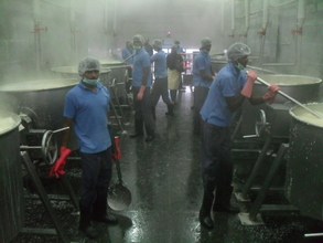 Vats of rice