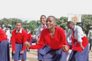 Elizabeth and other students in Kuku challenge