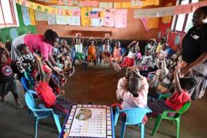 Agape School Children in a classroom.