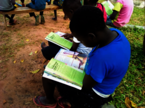 Aromo and her learning materials