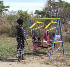 Teacher Liilian supervising pupils in games