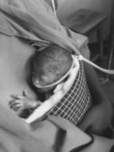 Preterm baby in keeping warm in kangaroo care