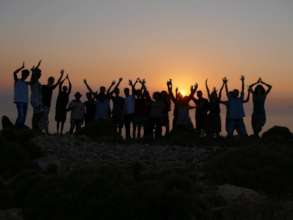 Weekly hike with camp residents on Leros