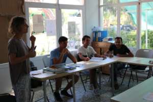 Our English teacher Maria with students