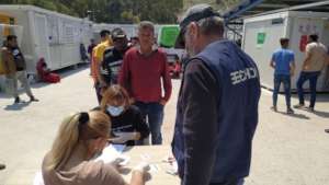 Soap distribution in the Leros Hotspot camp