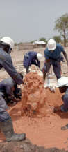 Success as drillers flush the new well.