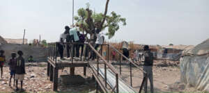 Elevated flood resilient platform.
