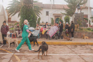 Villagers attending the clinic