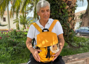 Man with his cat