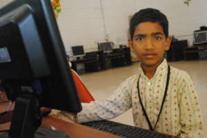 Isha Vidhya Student at Computer Lab