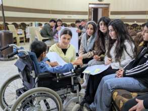 Fady at one of the community meetings