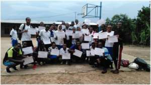 Participants at Follow-up day with certificates.