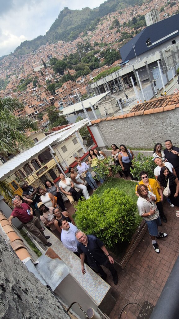 Students and teachers visiting our rooftop
