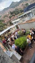 Students and teachers visiting our rooftop