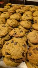 Hundreds of chocolate chip cookies