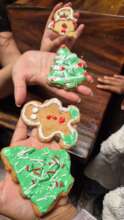 Youth leaders decorating their Christmas cookies
