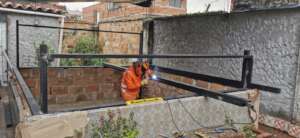 Creating the frame and supports for our new roof
