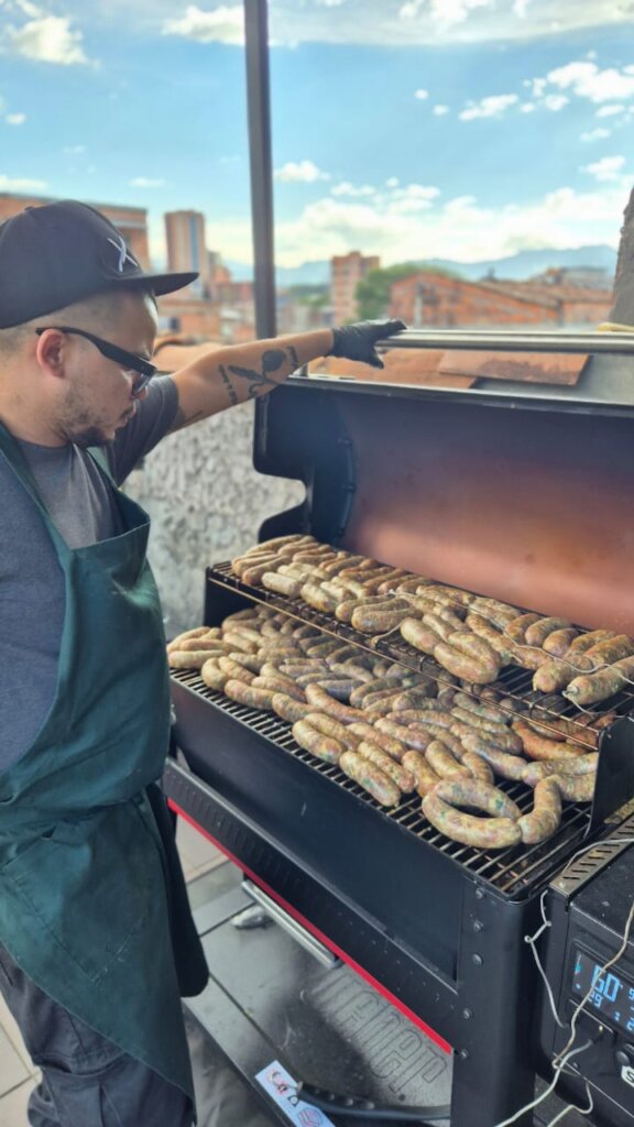 daniel smoking the sausages