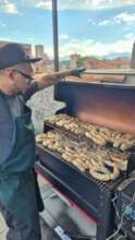 daniel smoking the sausages