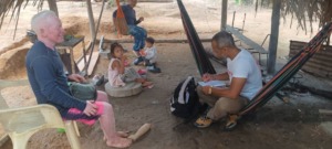 Dr Alberto Piamo caring for an albino indigenous