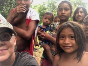 Playing with indigenous children during our visit