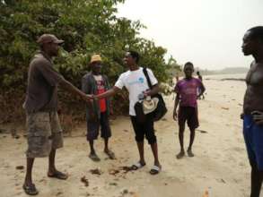 Joao being greeted by island residents