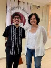 Arturo with Dr. Julia Mayo after his presentation