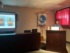 James Chaves defending his undergraduate thesis