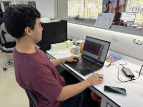 Gabriel D. working on his thesis project