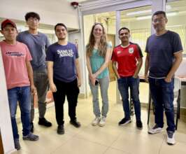FSU Dr. Cohen with students at the Foundation.